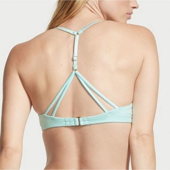 Victoria's Secret chain strap shimmer push up bikini top Sea Foam 👙 - Picture 5 of 5